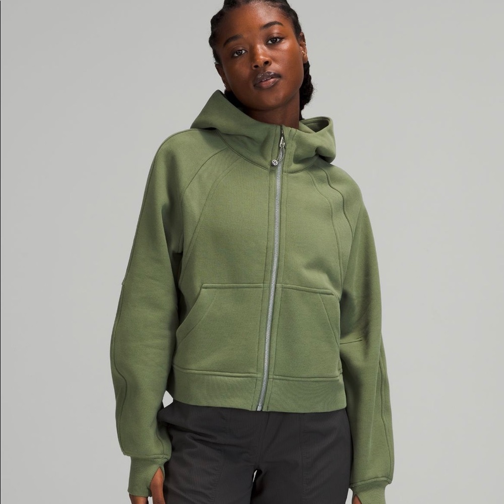NWT Lululemon scuba hoodie oversized full zip green twill XS/S